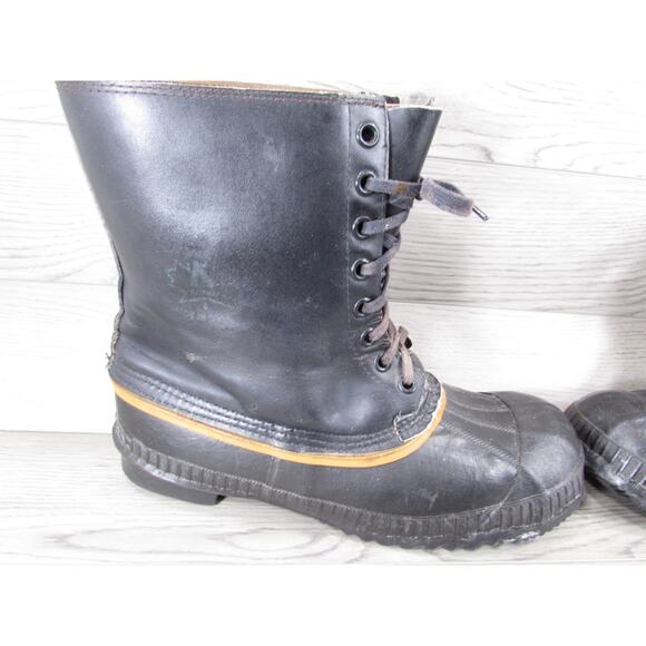 Vintage Kaufman Sorel Eskimo Snow Boots Leather Felt Lined Men’s Sz 12 main image 5